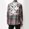Camisa de cuadros de franela con estampado serigrafiado
