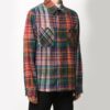 Camisa de cuadros de franela con estampado serigrafiado