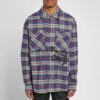 CAMISA DE FRANELA A CUADROS AZUL C/O VIRGIL ABLOH OW