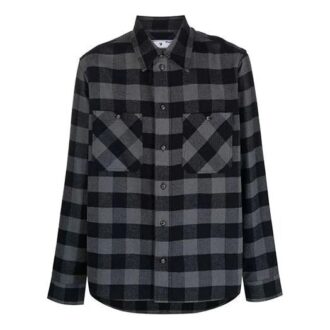 Camisa de franela a cuadros con flecha, manga larga, versión negra