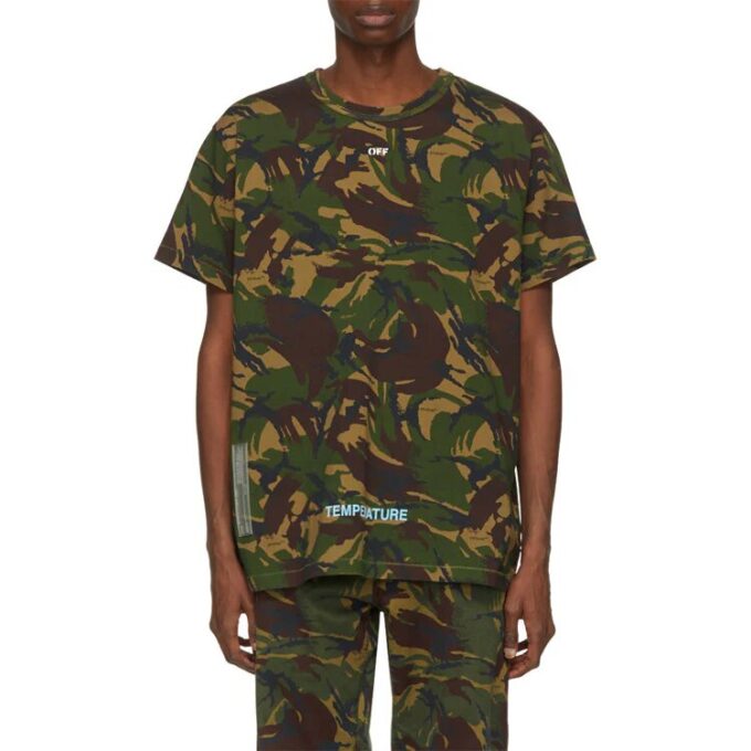 Camisa de manga corta con flechas de camuflaje verde