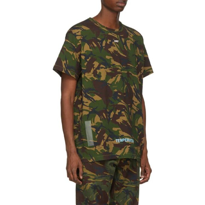 Camisa de manga corta con flechas de camuflaje verde