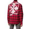Camisa de manga larga a cuadros con estampado de flechas, color rojo