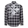 Camisa de manga larga a cuadros con estampado de flechas, negra