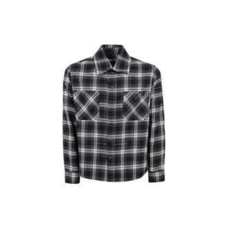 Camisa de manga larga a cuadros con estampado de flechas, negra