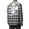 Camisa de manga larga a cuadros con estampado de flechas, negra