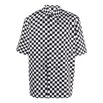 Camisa de pantalón corto a cuadros con solapa para hombre de Off-White, color negro