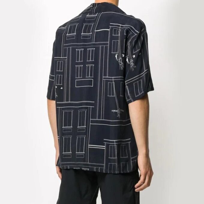 Camisa de pantalón corto con estampado festivo de pintor