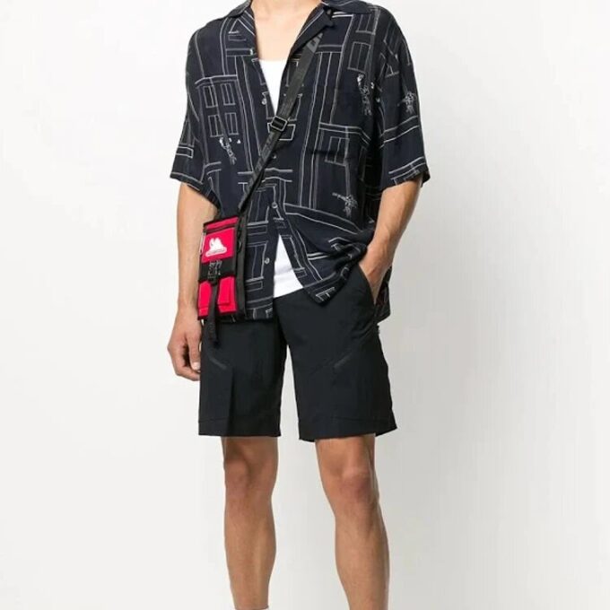 Camisa de pantalón corto con estampado festivo de pintor