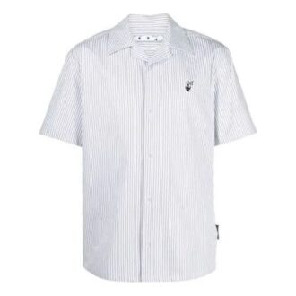 Camisa de pantalón corto con rayas informal SS21, versión en blanco