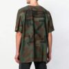 Camisa de pantalones cortos holgada verde militar de camuflaje