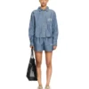 Camisa de pijama de denim de cambray