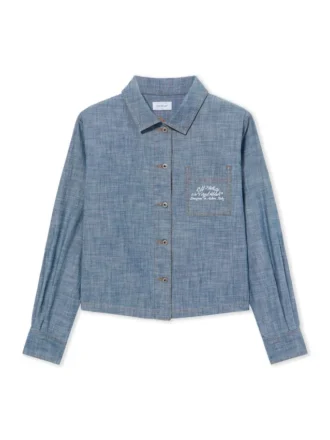 Camisa de pijama de denim de cambray