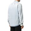 Camisa Denim de manga larga con logo estampado para hombre, azul
