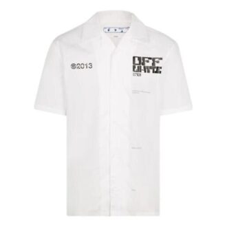 Camisa informal de corte holgado con estampado de flechas grandes, colección FW21, color blanco