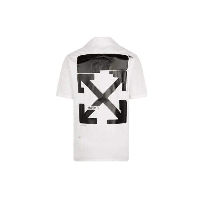 Camisa informal de corte holgado con estampado de flechas grandes, colección FW21, color blanco