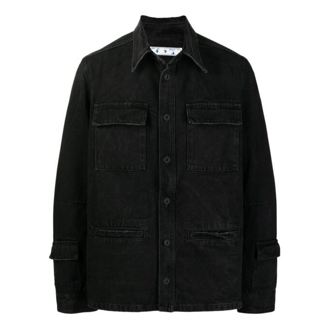 Camisa informal de manga larga de Off-White para hombre, colección Otoño-Invierno 2022, de color negro Denim