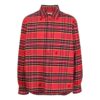Camisa roja de manga larga holgada con solapa y logotipo bordado a cuadros de Off-White para hombre, colección primavera-verano 2022