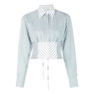 Camisa tipo corsé a rayas Off-White