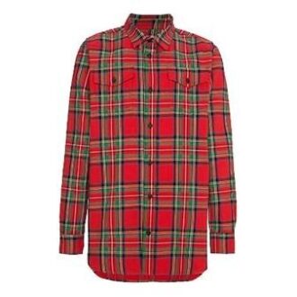 Camisas a cuadros Camisa de tartán para hombre Roja