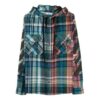 Camisas asimétricas con capucha y estampado de cuadros, azul