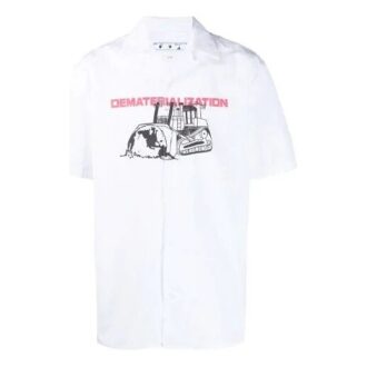 Camisas blancas con estampado del logotipo de Off-White para hombre, colección primavera-verano 2021