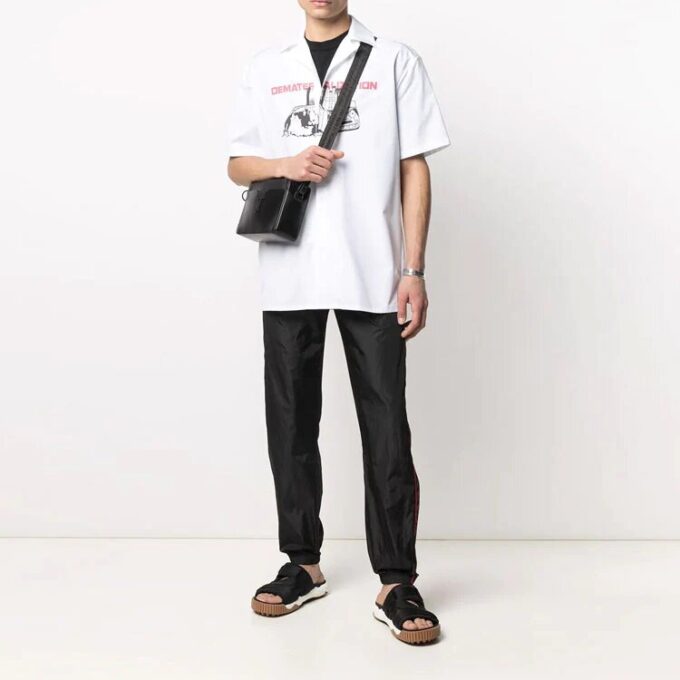 Camisas blancas con estampado del logotipo de Off-White para hombre, colección primavera-verano 2021