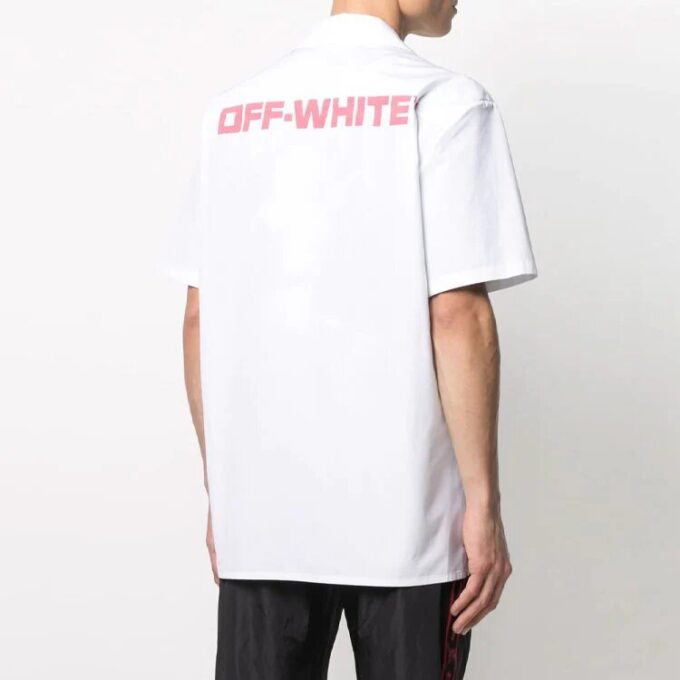 Camisas blancas con estampado del logotipo de Off-White para hombre, colección primavera-verano 2021