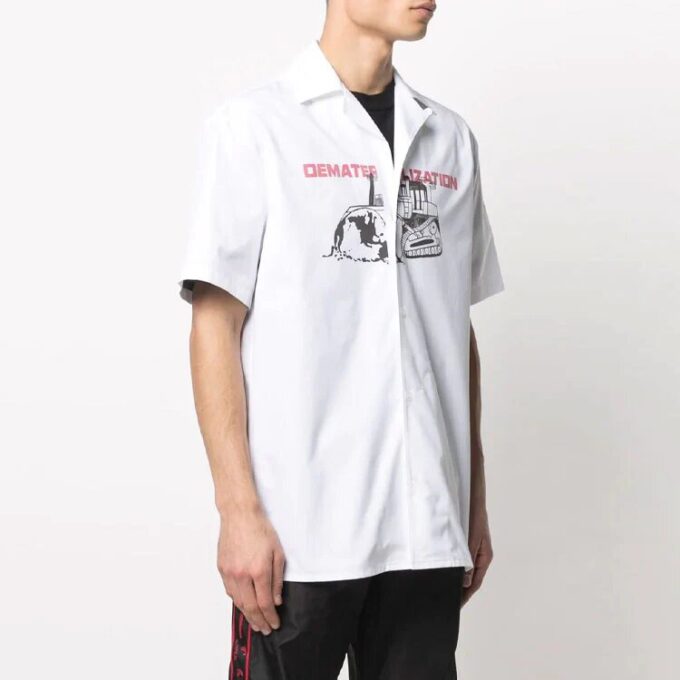 Camisas blancas con estampado del logotipo de Off-White para hombre, colección primavera-verano 2021