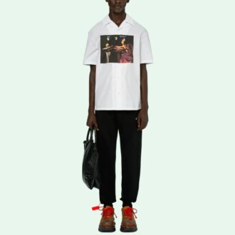 Camisas blancas de manga corta Off-White para hombre, colección primavera-verano 2021