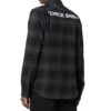 Camisas básicas holgadas de franela a cuadros, negro y gris