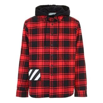 Camisas con capucha y estampado a cuadros rojo y negro «Red Black»
