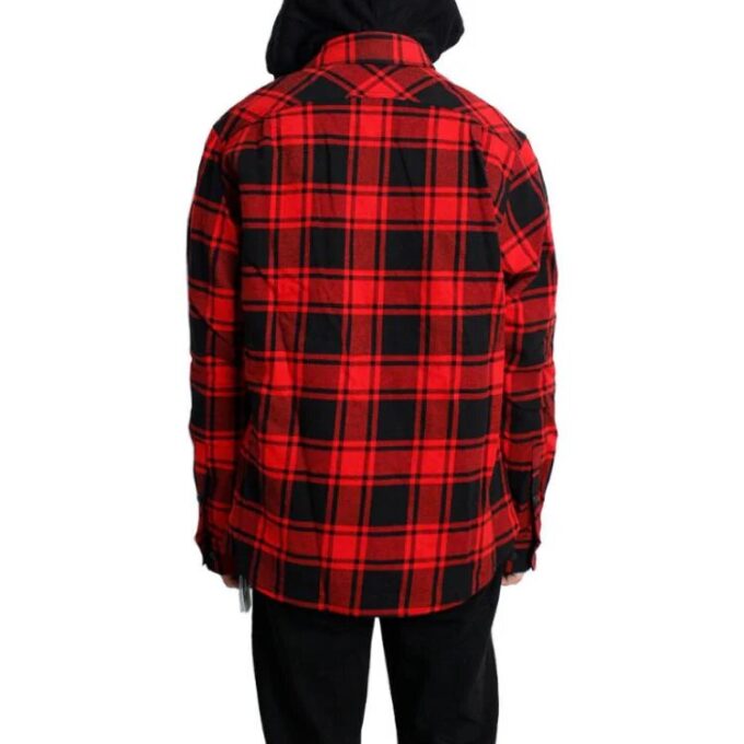Camisas con capucha y estampado a cuadros rojo y negro «Red Black»