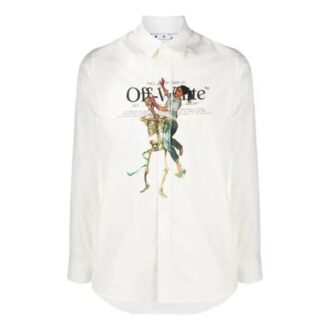 Camisas con estampado en el pecho, blancas