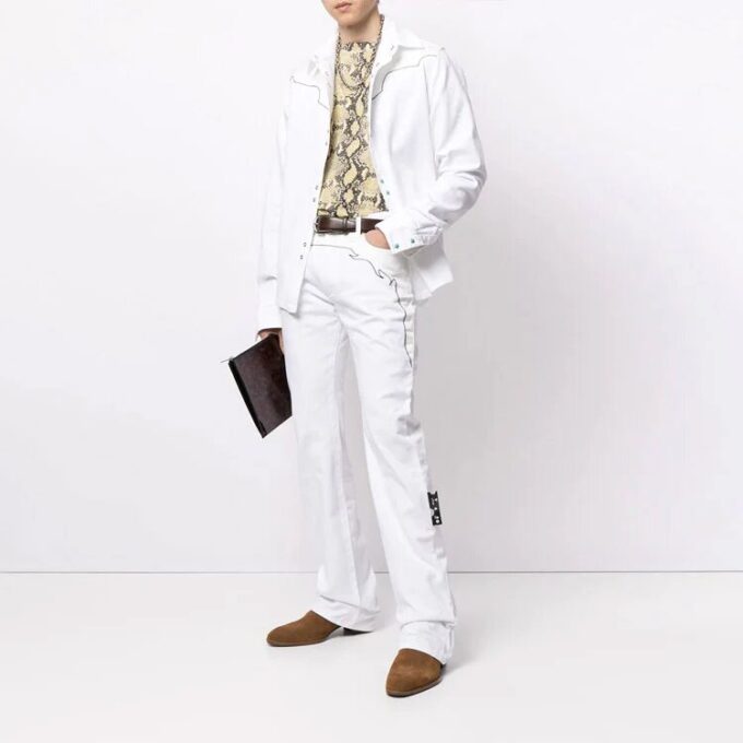 Camisas con estampado patchwork SS21, color blanco