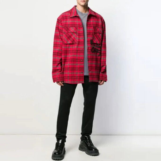 Camisas de algodón estampadas «Rojo Negro»