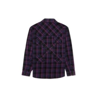 Camisas de cuadros con estampado pequeño SS20 para hombre, morada/negra