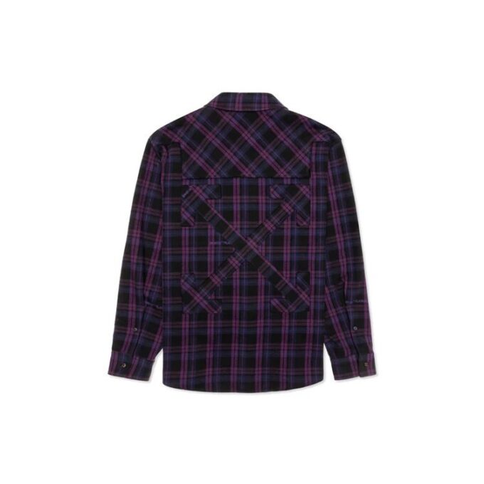 Camisas de cuadros con estampado pequeño SS20 para hombre, morada/negra