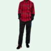 Camisas de cuadros con mangas de jersey «Rojo Negro»