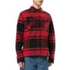 Camisas de cuello de solapa a cuadros, manga larga, versión roja