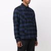 Camisas de franela a cuadros de manga larga, corte holgado, azul