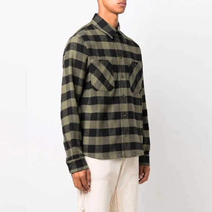 Camisas de franela a cuadros FW21 Arrow, manga larga, corte holgado, amarilla