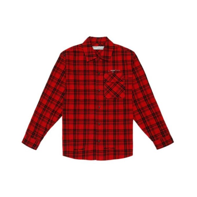 Camisas de franela a cuadros para hombre de Virgil Abloh, color rojo