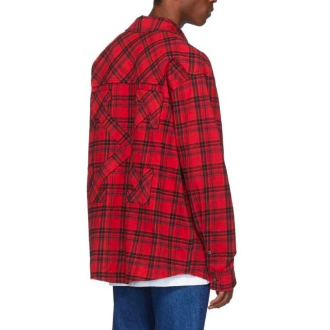 Camisas de franela a cuadros para hombre de Virgil Abloh, color rojo