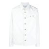 Camisas de hombre Off-White FW22 de corte holgado en Denim con estampado en la espalda, de un solo botonero, color blanco