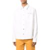 Camisas de hombre Off-White FW22 de corte holgado en Denim con estampado en la espalda, de un solo botonero, color blanco