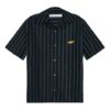 Camisas de manga corta a rayas con cuello cubano para hombre, colección Otoño-Invierno 2020