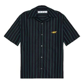 Camisas de manga corta a rayas con cuello cubano para hombre, colección Otoño-Invierno 2020 Camisas de manga corta a rayas con cuello cubano para hombre, colección Otoño-Invierno 2020