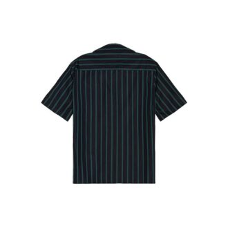 Camisas de manga corta a rayas con cuello cubano para hombre, colección Otoño-Invierno 2020 Camisas de manga corta a rayas con cuello cubano para hombre, colección Otoño-Invierno 2020