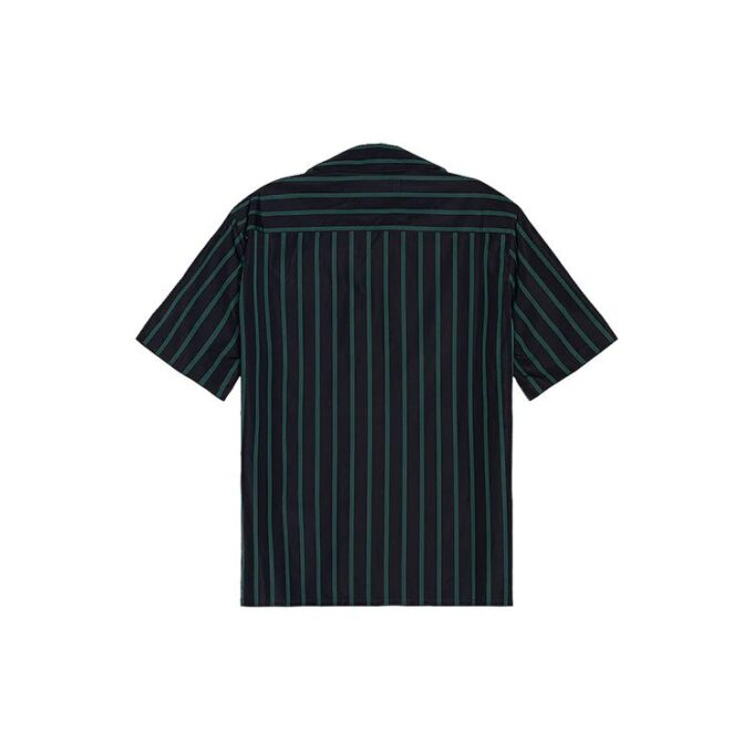 Camisas de manga corta a rayas con cuello cubano para hombre, colección Otoño-Invierno 2020